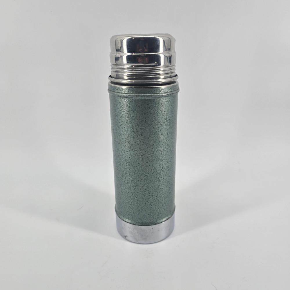 Vintage Aladdin Stanley Thermos A-1357B Hammertone Green 1 Quart Wide Mouth 32oz